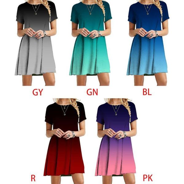 party dresses women short sleeve o-neck swing t-shirt dress colorblock gradient loose sundress y5gc, White;black
party dresses women short sleeve o-neck swing t-shirt dress colorblock gradient loose sundress y5gc, White;black