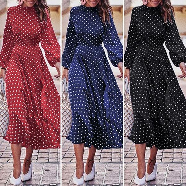 fashion women elegant style long puff sleeve irregular large hem polka dots party midi dress casual dresses, Black;gray
fashion women elegant style long puff sleeve irregular large hem polka dots party midi dress casual dresses, Black;gray