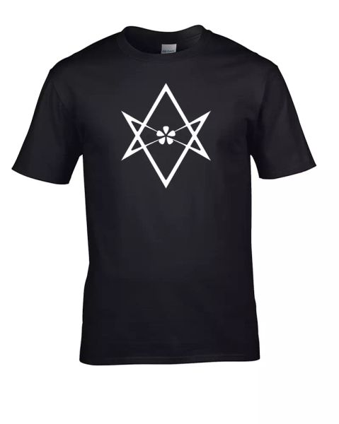 aleister crowley unicursal hexagram men's t-shirt, White;black