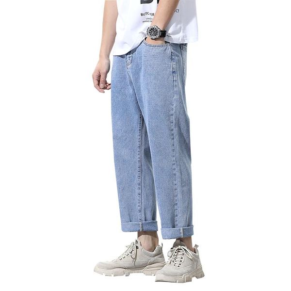 men's jeans mens wide leg pants straight cut loose fit light blue ankle-length male denim casual clothing trousers man
men's jeans mens wide leg pants straight cut loose fit light blue ankle-length male denim casual clothing trousers man