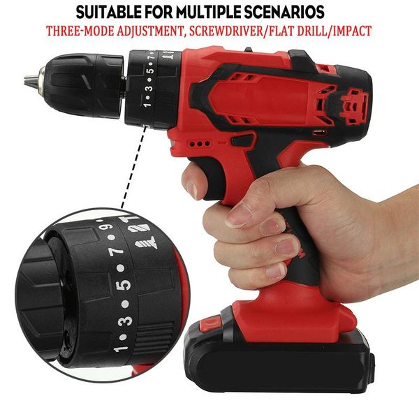 professiona electric drills 48v 25+3 torque screwdriver cordless impact drill mini wireless power driver dc lithium-ion battery 3/8-inch 2-s
professiona electric drills 48v 25+3 torque screwdriver cordless impact drill mini wireless power driver dc lithium-ion battery 3/8-inch 2-s