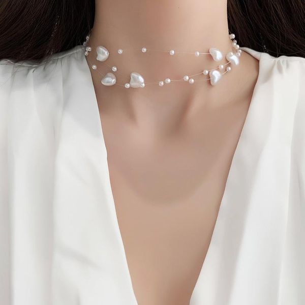 chokers origin summer temperament multi layers love heart imitation pearl necklace for women statement beaded jewellery, Golden;silver
chokers origin summer temperament multi layers love heart imitation pearl necklace for women statement beaded jewellery, Golden;silver