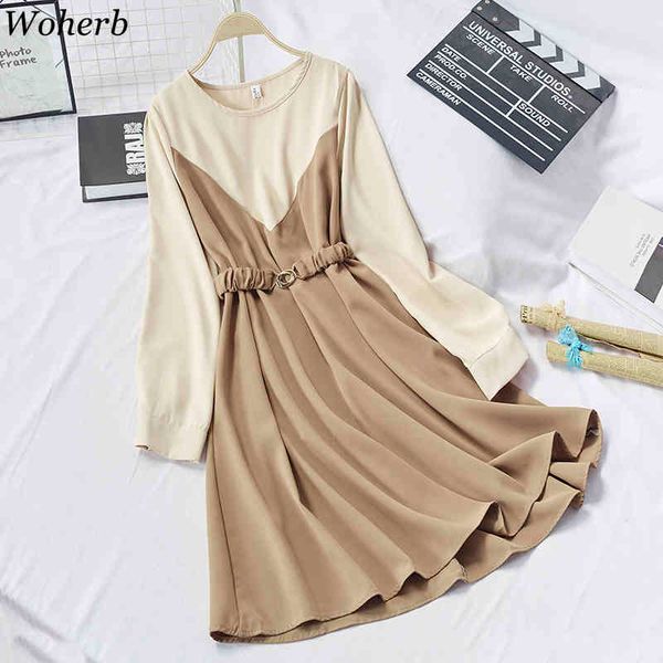 fake two pieces dress women elegant fashion office lady lace up with belt high waist dresses casual midi dress new 210417, Black;gray
fake two pieces dress women elegant fashion office lady lace up with belt high waist dresses casual midi dress new 210417, Black;gray