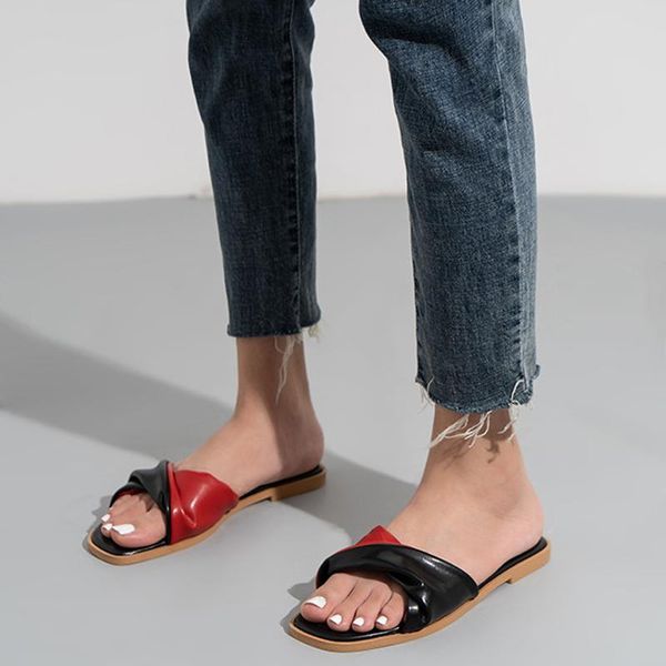 slippers 2021 twisted mixed colors pu leather slip on ladies slides sandals flip flops fashion summer casual roman women flats, Black
slippers 2021 twisted mixed colors pu leather slip on ladies slides sandals flip flops fashion summer casual roman women flats, Black