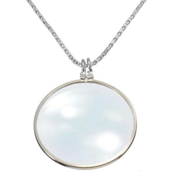 pendant necklaces 5x magnifier round reading magnifying glass lens long chain necklace, Silver
pendant necklaces 5x magnifier round reading magnifying glass lens long chain necklace, Silver