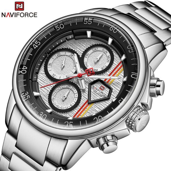 wristwatches naviforce chronograph quartz watch stainless steel men watches waterproof sports clock relogio masculino, Slivery;brown
wristwatches naviforce chronograph quartz watch stainless steel men watches waterproof sports clock relogio masculino, Slivery;brown