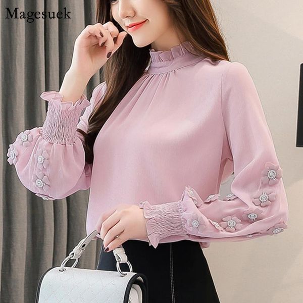 women's blouses & shirts 2021 summer chiffon blouse women elegant long sleeve solid ladies casual stand collar loose female 6939, White
women's blouses & shirts 2021 summer chiffon blouse women elegant long sleeve solid ladies casual stand collar loose female 6939, White
