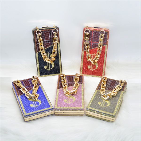 european and american diamond inlaid fashion messenger dinner bags rubber chocolate banquet small square bag
european and american diamond inlaid fashion messenger dinner bags rubber chocolate banquet small square bag