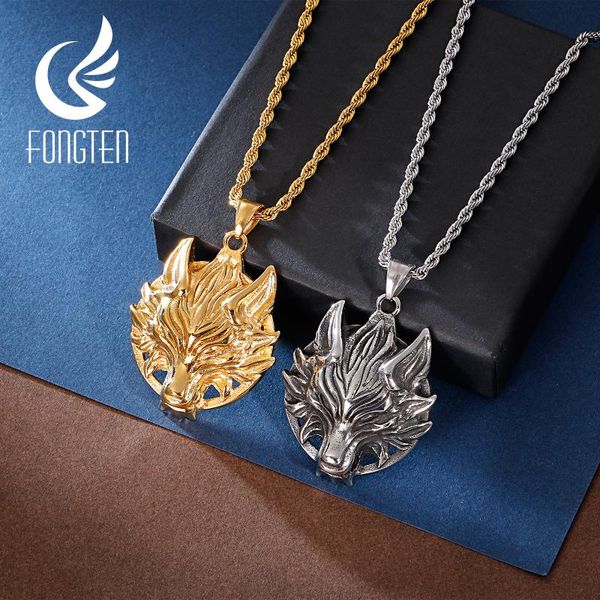 pendant necklaces fongten retro wolf necklace men stainless steel long link chain man vintage friends jewelry, Silver
pendant necklaces fongten retro wolf necklace men stainless steel long link chain man vintage friends jewelry, Silver