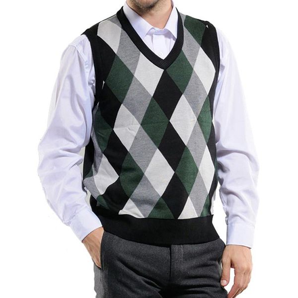 men's vests mens brand knit tank jumpers basic sweater pullover sleeveless 29.5% wool casual for autumn winter v neck argyle a08190845, Black;white
men's vests mens brand knit tank jumpers basic sweater pullover sleeveless 29.5% wool casual for autumn winter v neck argyle a08190845, Black;white