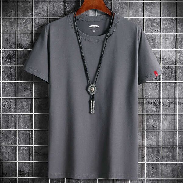 short sleeve t-shirt men's summer new round neck 100% cotton loose large men's solid color with half sleeves, White;black
short sleeve t-shirt men's summer new round neck 100% cotton loose large men's solid color with half sleeves, White;black