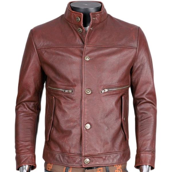 men's leather & faux special offer first layer cowhide genuine jacket youth button slim-fit motorcycle, Black
men's leather & faux special offer first layer cowhide genuine jacket youth button slim-fit motorcycle, Black