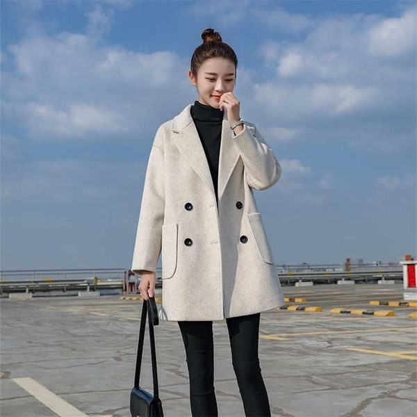 women jackets winter causal loose elegant black outwear long sleeve double breasted fashion female wool blend warm coat 211104
women jackets winter causal loose elegant black outwear long sleeve double breasted fashion female wool blend warm coat 211104