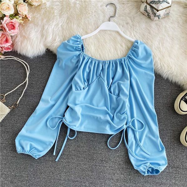 women's blouses & shirts spring autumn style drawstring pleated square neck puff sleeve short retro french high-waist cropped shirt uk9, White
women's blouses & shirts spring autumn style drawstring pleated square neck puff sleeve short retro french high-waist cropped shirt uk9, White