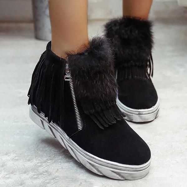 boots women's double zipper tassel ankle flat heel low tube shoes super cute warm comfortable -b5, Black
boots women's double zipper tassel ankle flat heel low tube shoes super cute warm comfortable -b5, Black