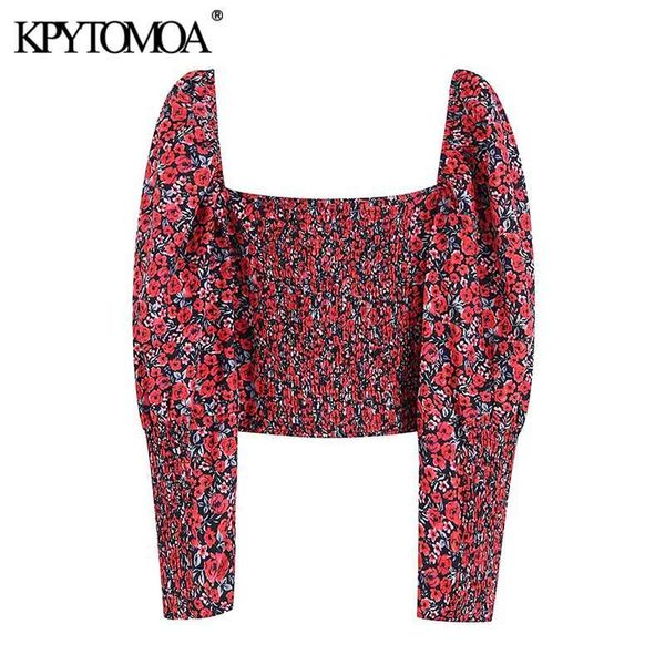 kpytomoa women fashion floral print cropped blouses women vintage v neck long sleeve back elastic female shirts chic, White
kpytomoa women fashion floral print cropped blouses women vintage v neck long sleeve back elastic female shirts chic, White