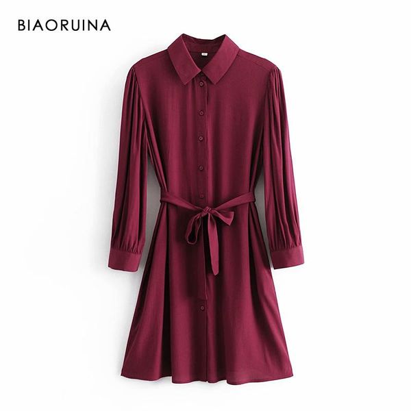 casual dresses biaoruina women's burgundy single breasted short shirt dress with sashes female fashion all-match mini streetwear, Black;gray
casual dresses biaoruina women's burgundy single breasted short shirt dress with sashes female fashion all-match mini streetwear, Black;gray