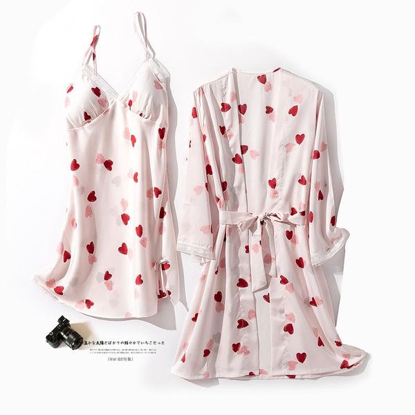 spring summer casual v-neck satin bath gown nightwear silky nightdress women nighty&robe set pink print 2pcs sleepwear women's, Black;red
spring summer casual v-neck satin bath gown nightwear silky nightdress women nighty&robe set pink print 2pcs sleepwear women's, Black;red