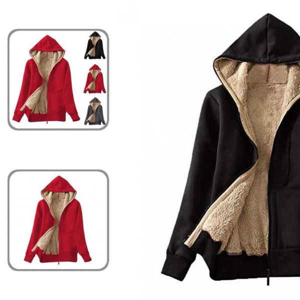 women's jackets autumn winter casual all match plush hooded coat hoodie solid color for office, Black;brown
women's jackets autumn winter casual all match plush hooded coat hoodie solid color for office, Black;brown