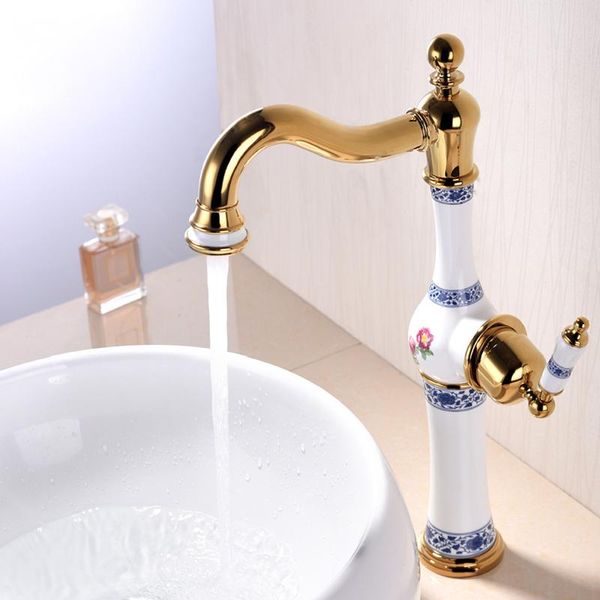 bathroom sink faucets all copper basin faucet european style gold blue and white porcelain single handle high washbasin head on the platform
bathroom sink faucets all copper basin faucet european style gold blue and white porcelain single handle high washbasin head on the platform