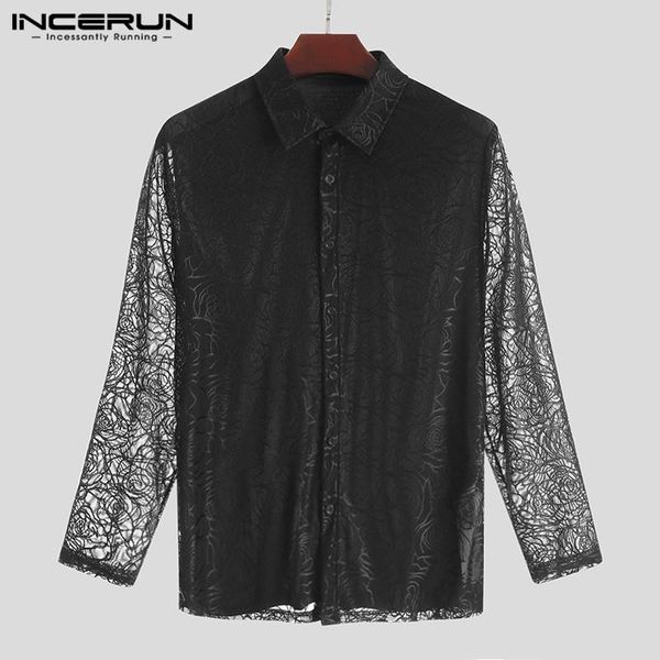 fashion men mesh shirt transparent 2021 long sleeve lapel streetwear camisas button printed party nightclub blouse incerun men's casual, White;black
fashion men mesh shirt transparent 2021 long sleeve lapel streetwear camisas button printed party nightclub blouse incerun men's casual, White;black