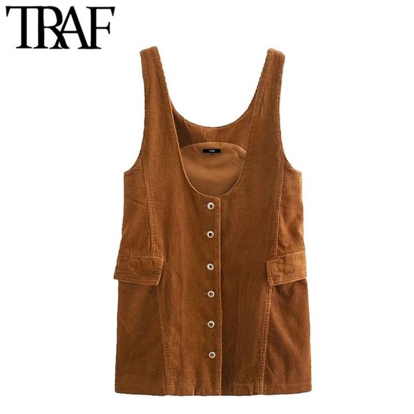 women sweet fashion metal button corduroy pinafore dress vintage wide straps flap pockets female dresses mujer 210507, Black;gray
women sweet fashion metal button corduroy pinafore dress vintage wide straps flap pockets female dresses mujer 210507, Black;gray