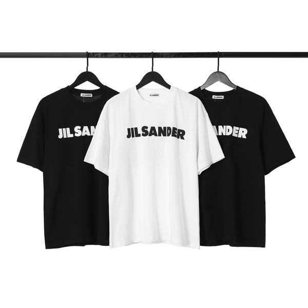 fashion designers jil minimalist style summer os sander letter print couple's casual loose short sleeve clothes, White
fashion designers jil minimalist style summer os sander letter print couple's casual loose short sleeve clothes, White