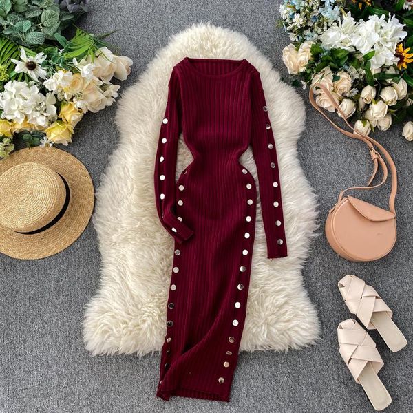 casual dresses women bodycon dress 2021 autumn winter long sleeve o-neck rivet vintage ladies elegant party sweater knit, Black;gray
casual dresses women bodycon dress 2021 autumn winter long sleeve o-neck rivet vintage ladies elegant party sweater knit, Black;gray