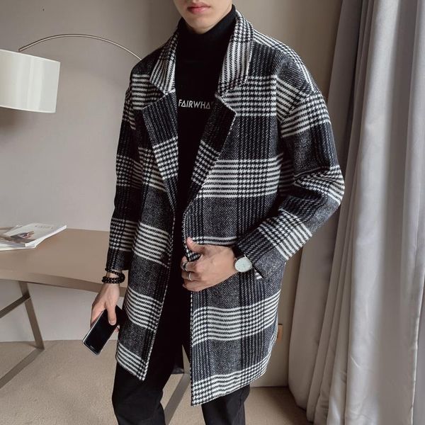 men's wool & blends legible coat mens casual winter jacket men plaid coats male korean jackt, Black
men's wool & blends legible coat mens casual winter jacket men plaid coats male korean jackt, Black