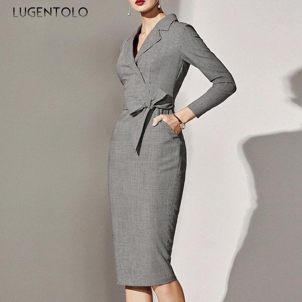lugentolo women dress temperament dresses women's tight plaid slim waist spring summer lady elegant pencil casual, Black;gray
lugentolo women dress temperament dresses women's tight plaid slim waist spring summer lady elegant pencil casual, Black;gray