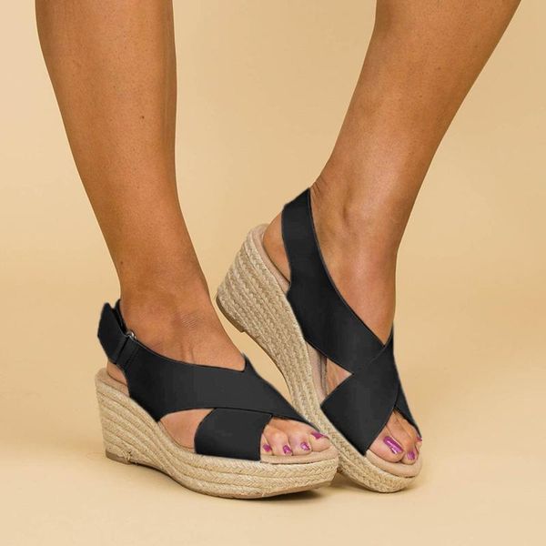 women high heels wedges sandals summer gladiator cross strappy espadrille ladies shoes open toe platform beach big size, Black
women high heels wedges sandals summer gladiator cross strappy espadrille ladies shoes open toe platform beach big size, Black