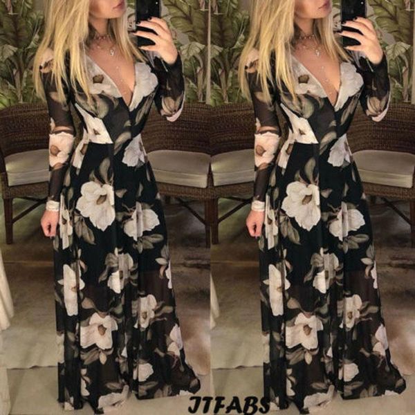 brand fashion women boho floral chiffon summer party evening beach long maxi dress sundress uk casual dresses, Black;gray
brand fashion women boho floral chiffon summer party evening beach long maxi dress sundress uk casual dresses, Black;gray