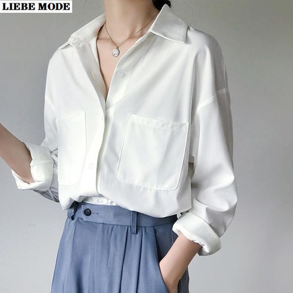 women's blouses & shirts 2021 spring turn down collar pocket white for women ol style womens and elegant work wear loose blusas
women's blouses & shirts 2021 spring turn down collar pocket white for women ol style womens and elegant work wear loose blusas