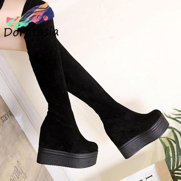 boots doratasia slip on over the knee high flock wedges thick bottom black casual comfy shoes elegant winter platform women's
boots doratasia slip on over the knee high flock wedges thick bottom black casual comfy shoes elegant winter platform women's
