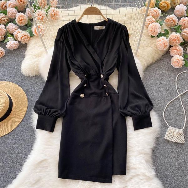 casual dresses singreiny women fashion korean dress long sleeve v neck double breasted slim autumn elegant streetwear black short, Black;gray
casual dresses singreiny women fashion korean dress long sleeve v neck double breasted slim autumn elegant streetwear black short, Black;gray