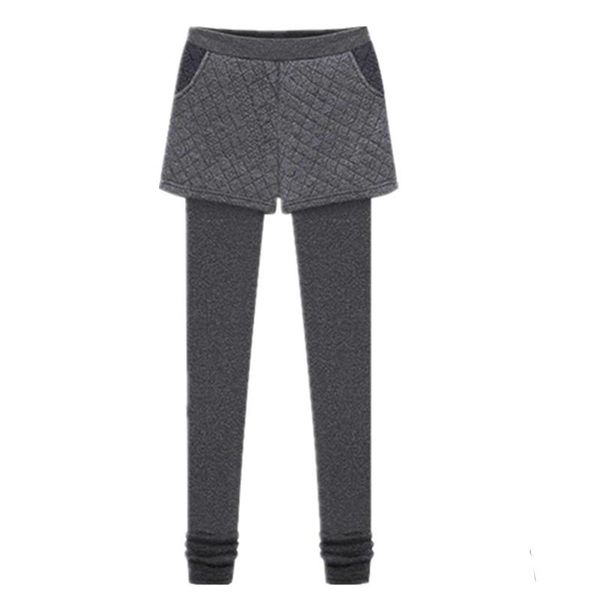 women's pants & capris winter plus size women pencil knitting warm velvet fake two pieces elastic waist thick fleece trousers 6xl, Black;white 
women's pants & capris winter plus size women pencil knitting warm velvet fake two pieces elastic waist thick fleece trousers 6xl, Black;white