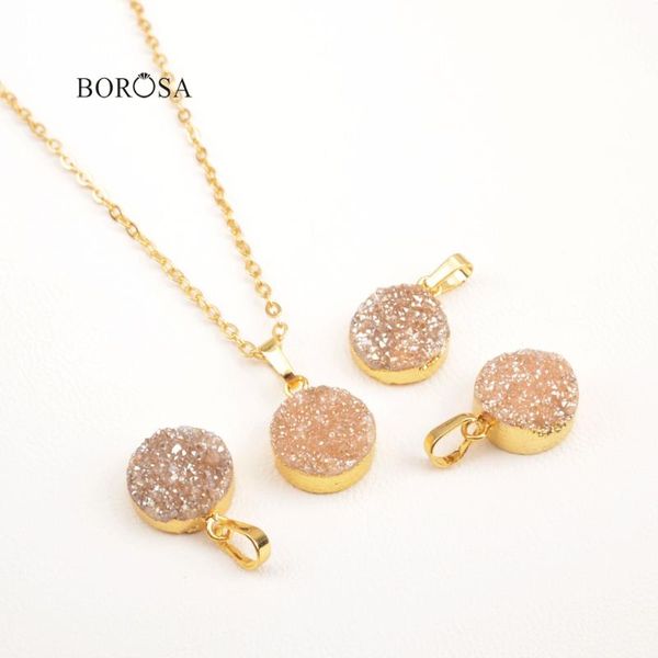 pendant necklaces borosa rainbow natural druzy agates necklace women 12mm round drusy geode charms 18'' gold copper jewelry cl234, Silver
pendant necklaces borosa rainbow natural druzy agates necklace women 12mm round drusy geode charms 18'' gold copper jewelry cl234, Silver