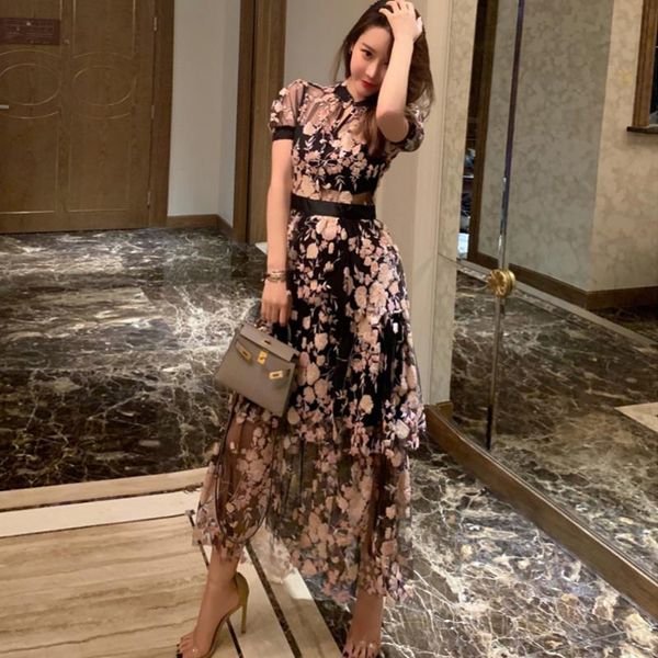 casual dresses new 2021 summer self portrait runway women floral embroidery sequined long mesh vacation beach vestidos q7b8, Black;gray
casual dresses new 2021 summer self portrait runway women floral embroidery sequined long mesh vacation beach vestidos q7b8, Black;gray