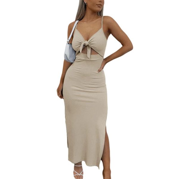 casual dresses women's bodycon midi dress multi-color sleeveless spaghetti strap knot front split cami, Black;gray
casual dresses women's bodycon midi dress multi-color sleeveless spaghetti strap knot front split cami, Black;gray