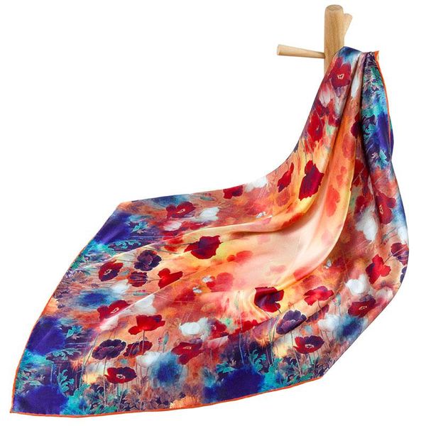 scarves 100% pure silk scarf women corn poppy hand made flower bandana hair foulard square head, Blue;gray
scarves 100% pure silk scarf women corn poppy hand made flower bandana hair foulard square head, Blue;gray