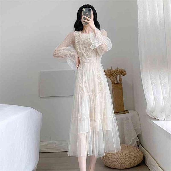 spring autumn women's dress retro french trumpet sleeve lace mesh long thin female es ll924 210507, Black;gray
spring autumn women's dress retro french trumpet sleeve lace mesh long thin female es ll924 210507, Black;gray