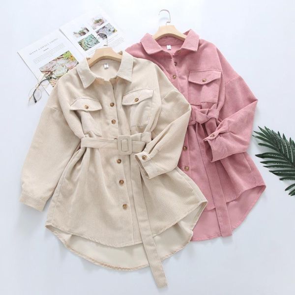 women's jackets corduroy shacket with belt woman long shirt dress coat batwing sleeve coats ladies outwear female fall winter, Black;brown
women's jackets corduroy shacket with belt woman long shirt dress coat batwing sleeve coats ladies outwear female fall winter, Black;brown