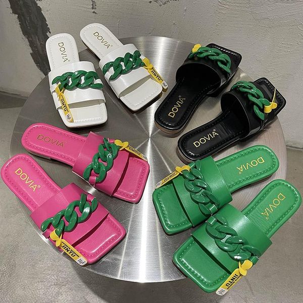 slippers 2021 summer women flat heels brand design green chain woman slipper open toe squared toes ladies fashion shoes, Black
slippers 2021 summer women flat heels brand design green chain woman slipper open toe squared toes ladies fashion shoes, Black