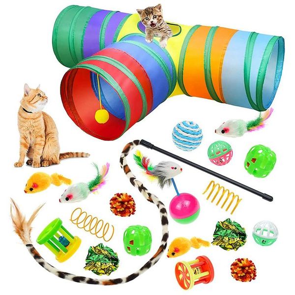 cat toys 20 pcs kitten set, collapsible tunnels for indoor cats, interactive feather toy fluffy mouse crinkle
cat toys 20 pcs kitten set, collapsible tunnels for indoor cats, interactive feather toy fluffy mouse crinkle