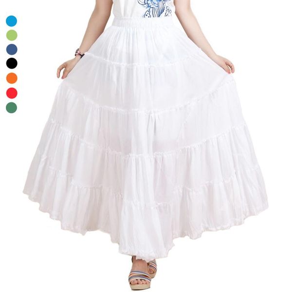bohemia women long 2021 plus size summer girls ruffles beach ladies cotton skirts female solid casual skirt, Black 
bohemia women long 2021 plus size summer girls ruffles beach ladies cotton skirts female solid casual skirt, Black