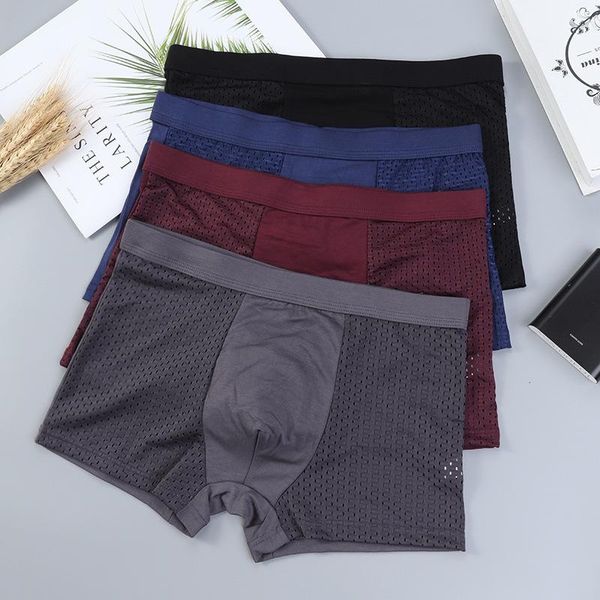 underpants summer men's ice silk mesh boxers shorts hollow waist large size modal breathable boxer briefs man underwear, Black;white
underpants summer men's ice silk mesh boxers shorts hollow waist large size modal breathable boxer briefs man underwear, Black;white