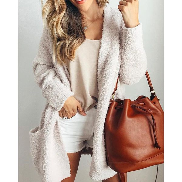 women's sweaters fur cardigans women long sleeve autumn winter casual loose coat female streetwear ws9961t, White;black
women's sweaters fur cardigans women long sleeve autumn winter casual loose coat female streetwear ws9961t, White;black