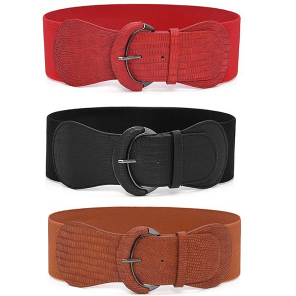 belts women luxury waist for dress pu patent leather elastic band belt solid color wide waistband, Black;brown
belts women luxury waist for dress pu patent leather elastic band belt solid color wide waistband, Black;brown