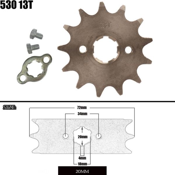 parts front engine sprocket 530 13t 20mm for chain with locker motorcycle dirt bike pitbike atv quad
parts front engine sprocket 530 13t 20mm for chain with locker motorcycle dirt bike pitbike atv quad