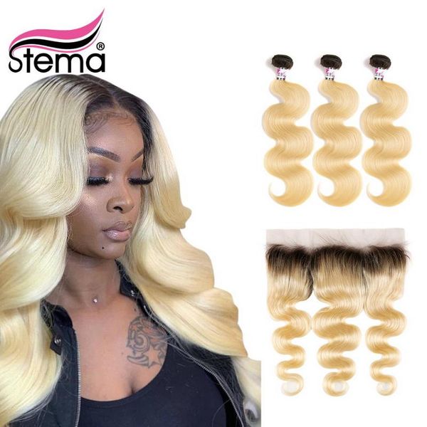 human hair bulks stema 1b/613 ombre body wave 3 bundles with 13x4 lace frontal closure dark root blonde brazilian remy bundle weaves, Black
human hair bulks stema 1b/613 ombre body wave 3 bundles with 13x4 lace frontal closure dark root blonde brazilian remy bundle weaves, Black